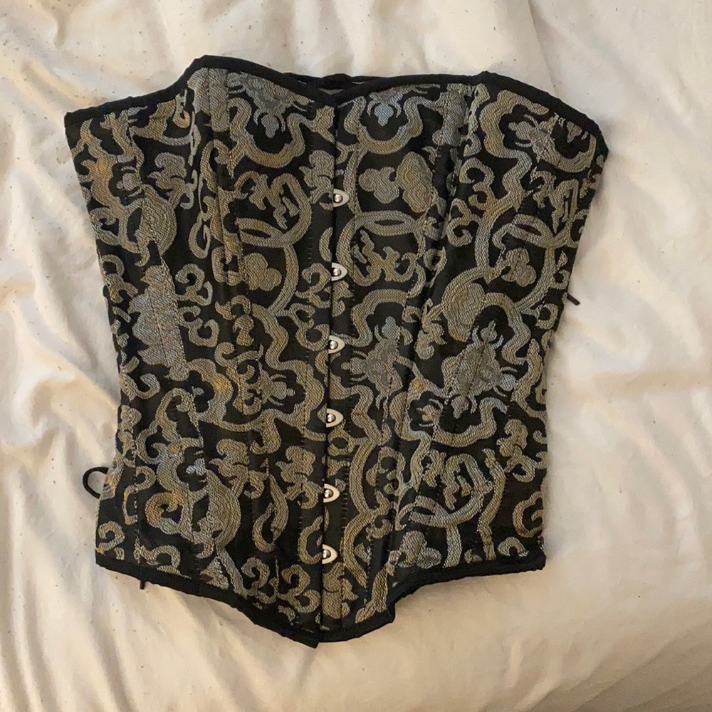 Hold and black vintage corset